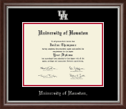 University of Houston Silver Embossed Diploma Frame in Devonshire