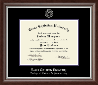 Texas Christian University diploma frame - Silver Embossed Diploma Frame in Devonshire