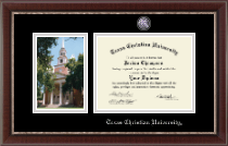 Texas Christian University diploma frame - Campus Scene Masterpiece Diploma Frame in Chateau
