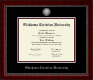 Oklahoma Christian University Silver Engraved Medallion Diploma Frame in Sutton