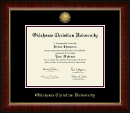Oklahoma Christian University Gold Engraved Medallion Diploma Frame in Murano
