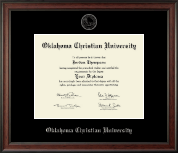 Oklahoma Christian University Silver Embossed Diploma Frame in Studio