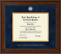 John Jay College of Criminal Justice Presidential Masterpiece Diploma Frame in Madison