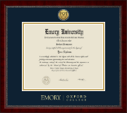 Emory Oxford College Gold Engraved Medallion Diploma Frame in Sutton