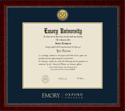 Emory Oxford College diploma frame - Gold Engraved Medallion Diploma Frame in Sutton