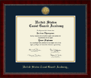 United States Coast Guard Academy Gold Engraved Medallion Diploma Frame in Sutton