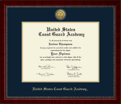 United States Coast Guard Academy diploma frame - Gold Engraved Medallion Diploma Frame in Sutton