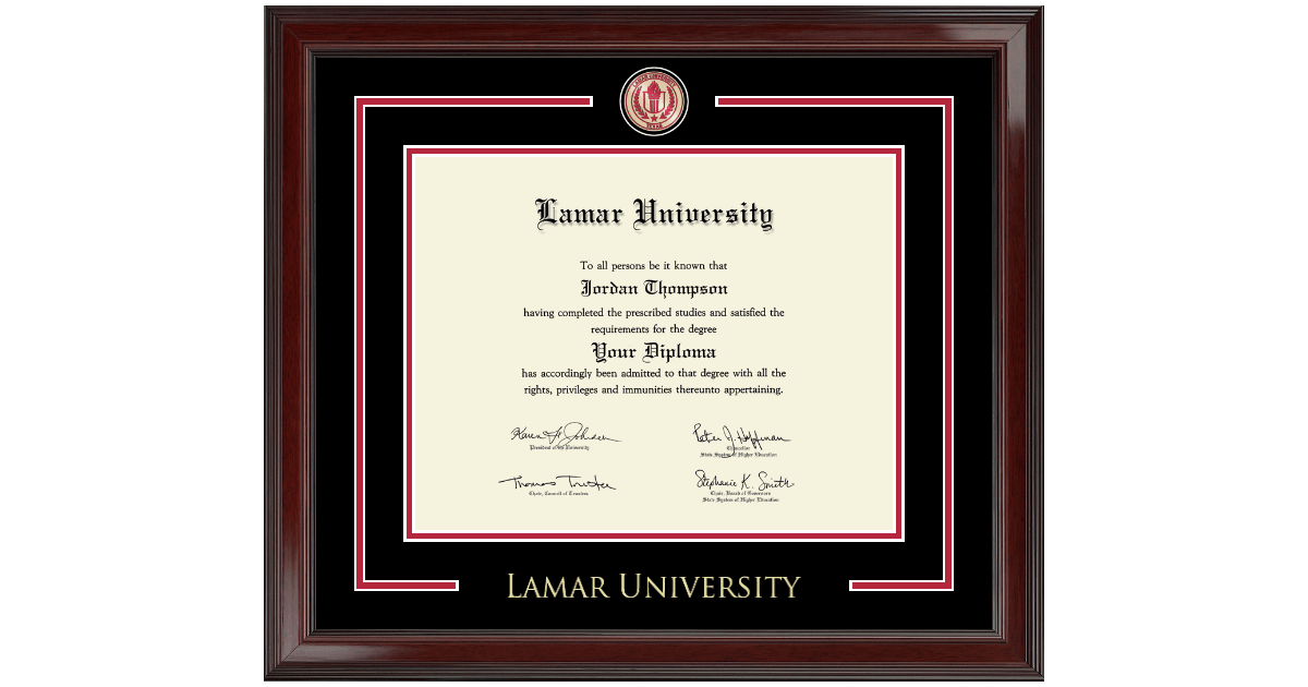Showcase Edition Diploma Frame in Encore Lamar University Item 321429 from Lamar University