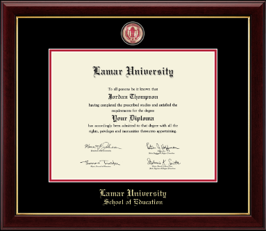 Lamar University diploma frame - Masterpiece Medallion Diploma Frame in Gallery