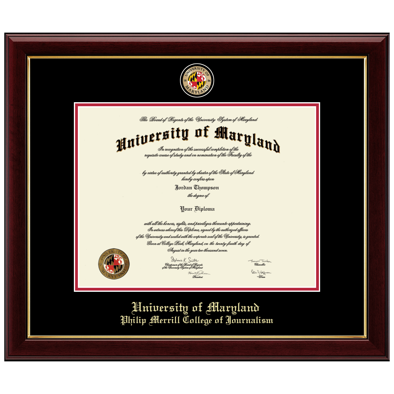 Masterpiece Medallion Diploma Frame in Gallery University of Maryland
