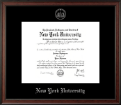 New York University diploma frame - Silver Embossed Diploma Frame in Studio