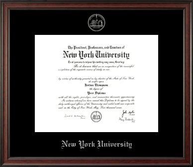 New York University diploma frame - Silver Embossed Diploma Frame in Studio