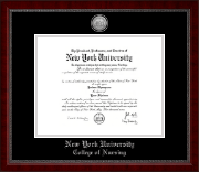 New York University Silver Engraved Medallion Diploma Frame in Sutton