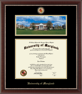 University of Maryland, College Park diploma frame - McKeldin Library- Campus Scene Masterpiece Diploma Frame in Chateau