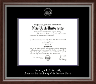 New York University diploma frame - Silver Embossed Diploma Frame in Devonshire