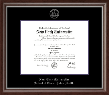 New York University diploma frame - Silver Embossed Diploma Frame in Devonshire
