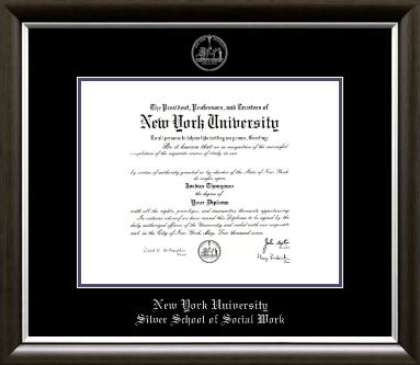 New York University diploma frame - Silver Embossed Diploma Frame in Devonshire