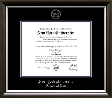 New York University diploma frame - Silver Embossed Diploma Frame in Devonshire