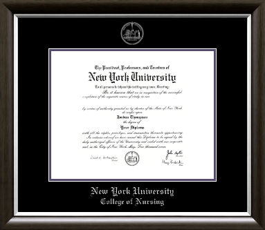 New York University diploma frame - Silver Embossed Diploma Frame in Devonshire