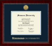 Simmons University Gold Engraved Medallion Diploma Frame in Sutton