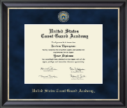 United States Coast Guard Academy Regal Edition Diploma Frame in Noir