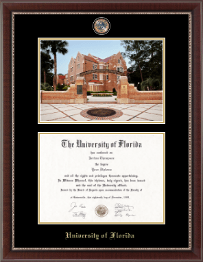 University of Florida diploma frame - Campus Scene Masterpiece Diploma Frame in Chateau