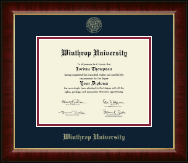 Winthrop University Gold Embossed Diploma Frame in Murano
