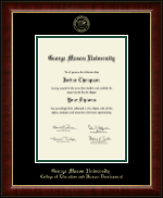 George Mason University diploma frame - Gold Embossed Diploma Frame in Murano