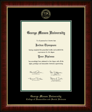George Mason University diploma frame - Gold Embossed Diploma Frame in Murano