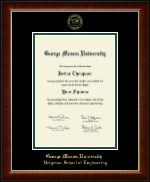 George Mason University Gold Embossed Diploma Frame in Murano