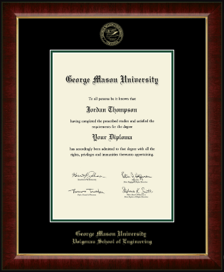 George Mason University diploma frame - Gold Embossed Diploma Frame in Murano