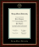 George Mason University Gold Embossed Diploma Frame in Murano
