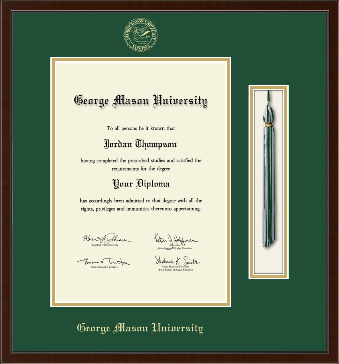 George Mason University Tassel Edition Diploma Frame In Delta Item 321583 From George Mason University Bookstore
