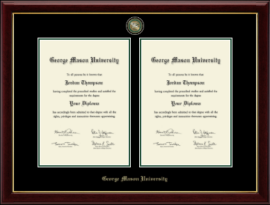 George Mason University diploma frame - Masterpiece Medallion Double Diploma Frame in Gallery