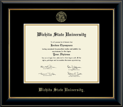 Wichita State University diploma frame - Gold Embossed Diploma Frame in Onyx Gold