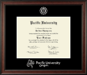 Pacific University Silver Embossed Diploma Frame in Studio