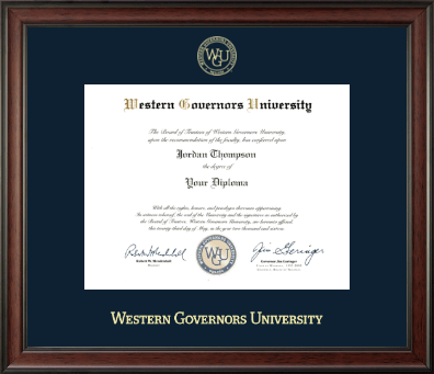 Western Governors University diploma frame - Gold Embossed Diploma Frame in Studio