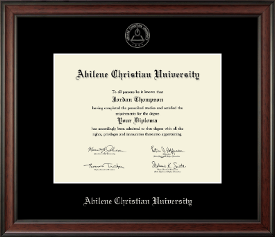 Abilene Christian University diploma frame - Silver Embossed Diploma Frame in Studio
