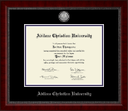 Abilene Christian University diploma frame - Silver Engraved Medallion Diploma Frame in Sutton