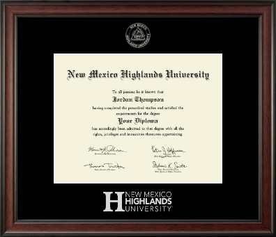 New Mexico Highlands University diploma frame - Silver Embossed Diploma Frame in Studio
