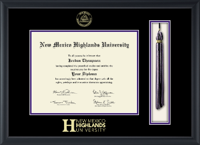 New Mexico Highlands University diploma frame - Tassel & Cord Diploma Frame in Obsidian