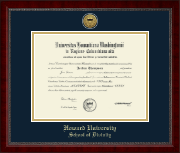 Howard University School of Law diploma frame - Gold Engraved Medallion School of Divinity Diploma Frame in Sutton