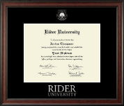 Rider University Silver Embossed Diploma Frame in Studio