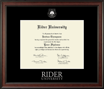 Rider University diploma frame - Silver Embossed Diploma Frame in Studio