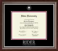 Rider University diploma frame - Silver Embossed Diploma Frame in Devonshire