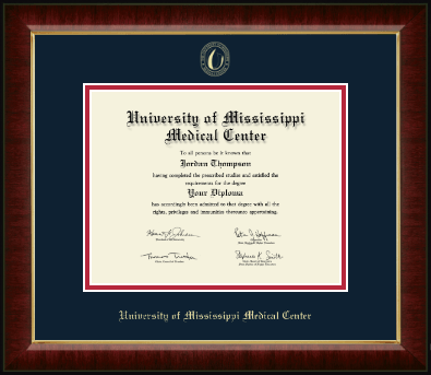 University of Mississippi Medical Center diploma frame - Gold Embossed Diploma Frame in Murano
