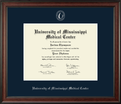 University of Mississippi Medical Center diploma frame - Silver Embossed Diploma Frame in Studio