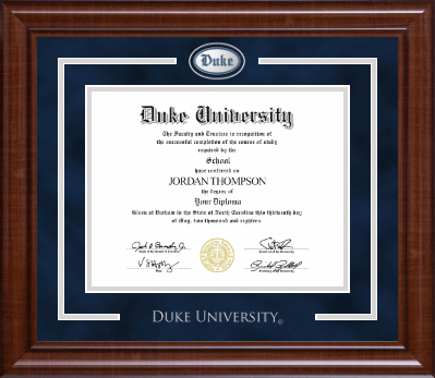 Duke University diploma frame - Spirit Pewter Medallion Diploma Frame in Prescott