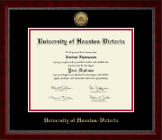 University of Houston - Victoria Gold Engraved Medallion Diploma Frame in Sutton