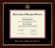 University of Houston - Victoria Gold Embossed Diploma Frame in Murano